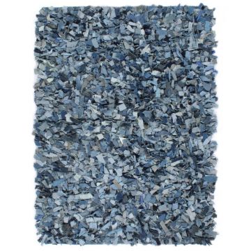 vidaXL Covor fire lungi, albastru, 160x230 cm, denim