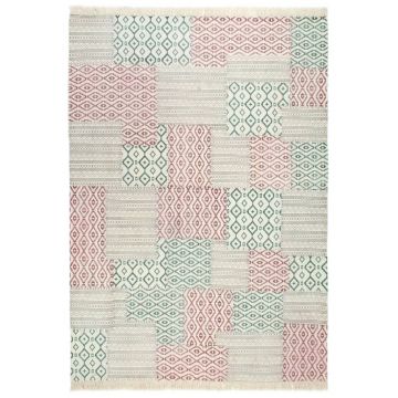 vidaXL Covor kilim țesut manual multicolor 200x290 cm bumbac imprimat