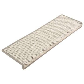 vidaXL Covorașe autoadezive pentru scări, 15 buc. bej, 65x21x4cm sisal