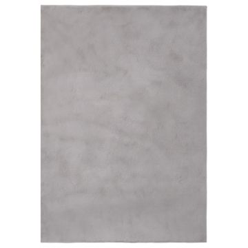 vidaXL Covor, gri, 200x300 cm, blană ecologică de iepure