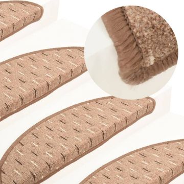 vidaXL Covor pentru trepte scări, 15 buc., maro, 65x25 cm vidaXL Covor pentru trepte scări, 15 buc., maro, 65x25 cm