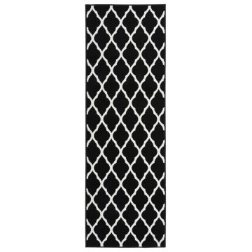 vidaXL Covor traversă BCF, alb și negru, 60x150 cm