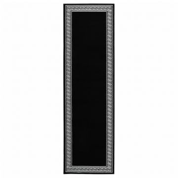 vidaXL Covor traversă, negru cu motiv, 60x200 cm, BCF