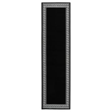 vidaXL Covor traversă, negru cu motiv, 60x250 cm, BCF
