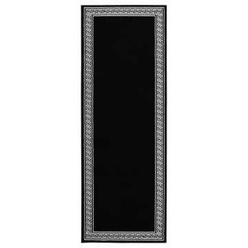 vidaXL Covor traversă, negru cu motiv, 80x150 cm, BCF
