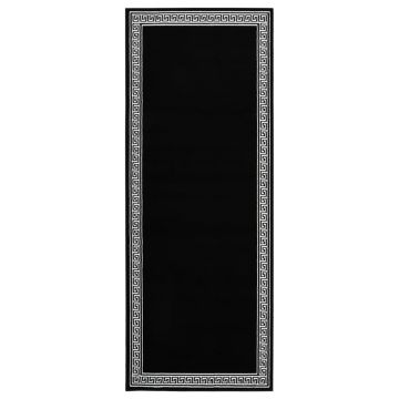 vidaXL Covor traversă, negru cu motiv, 100x300 cm, BCF