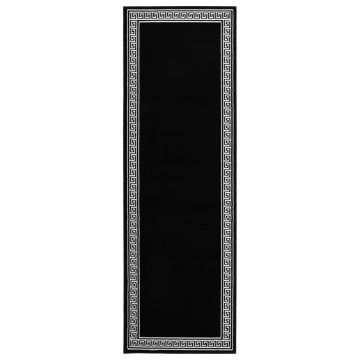 vidaXL Covor traversă, negru cu motiv, 80x250 cm, BCF