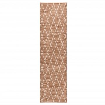 vidaXL Covor traversă, maro deschis, 80x400 cm vidaXL Covor traversă, maro deschis, 80x400 cm