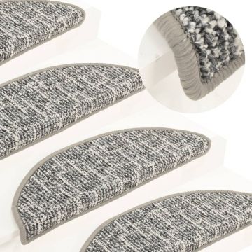 vidaXL Covorașe pentru trepte scară, 15 buc., gri, 56x20 cm vidaXL Covorașe pentru trepte scară, 15 buc., gri, 56x20 cm