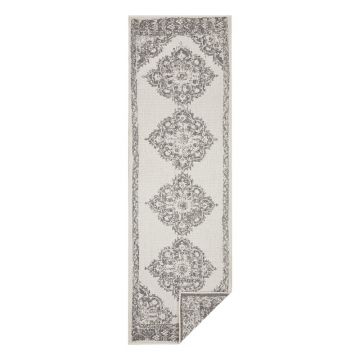 Covor adecvat pentru exterior NORTHRUGS Cofete, 80 x 350 cm, gri-crem