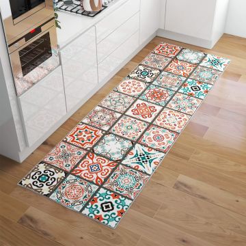 vidaXL Covor traversă cu imprimeu, lavabil, 100x300 cm, poliester