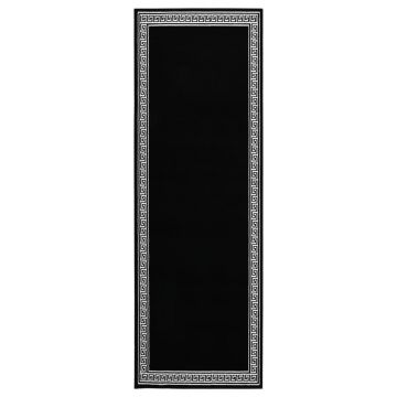 vidaXL Covor traversă, negru cu motiv, 100x350 cm, BCF