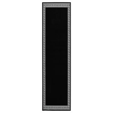 vidaXL Covor traversă, negru cu motiv, 100x450 cm, BCF