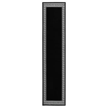vidaXL Covor traversă, negru cu motiv, 60x400 cm, BCF
