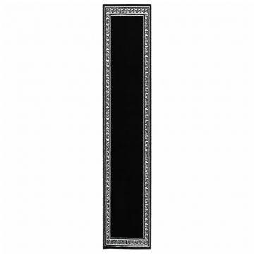 vidaXL Covor traversă, negru cu motiv, 60x450 cm, BCF