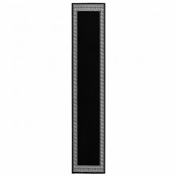 vidaXL Covor traversă, negru cu motiv, 60x450 cm, BCF