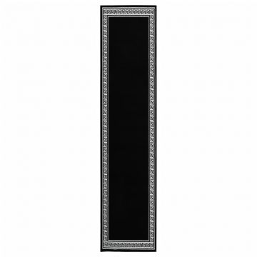 vidaXL Covor traversă, negru cu motiv, 80x450 cm, BCF