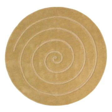 Covor rotund din lână Think Rugs Spiral, ⌀ 140 cm, bej