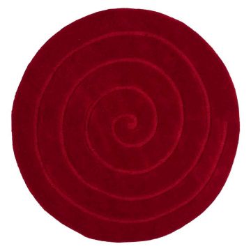 Covor rotund din lână Think Rugs Spiral, ⌀ 140 cm, roșu rubin