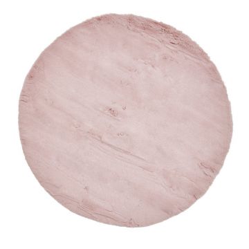 Covor rotund Think Rugs Teddy, ⌀ 120 cm, roz