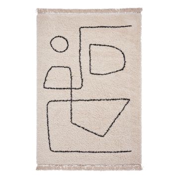 Covor Think Rugs Boho, 160 x 220 cm, negru-alb