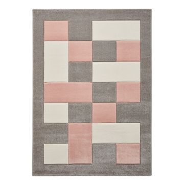 Covor Think Rugs Brooklyn, 80 x 150 cm, roz-gri