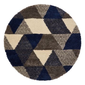 Covor Think Rugs Royal Nomadic Triangle, ø 160 cm, albastru-gri Covor Think Rugs Royal Nomadic Triangle, ø 160 cm, albastru-gri