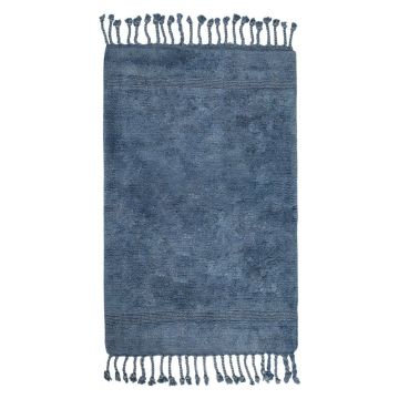 Covoraș din bumbac pentru baie Irya Home Collection Paloma, 70 x 110 cm, albastru