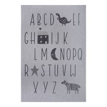 Covor pentru copii Ragami Letters, 120x170 cm, gri
