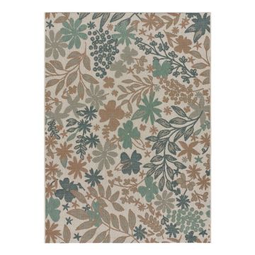 Covor de exterior Universal Floral, 155 x 230 cm, bej-verde