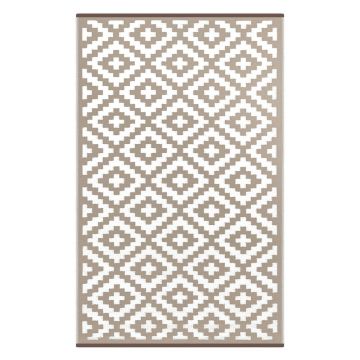 Covor pentru exterior Green Decore Nirvana, 120 x 180 cm, alb-bej