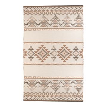 Covor reversibil pentru exterior din plastic reciclat Green Decore Afra, 120 x 180 cm, bej-maro
