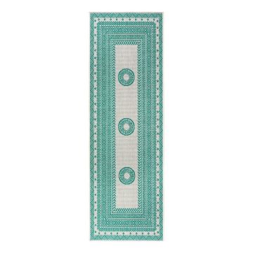 Covor adecvat pentru exterior NORTHRUGS Elegant, 70 x 200 cm, verde - bej