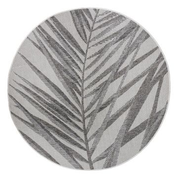 Covor adecvat pentru exterior NORTHRUGS Palm, ø 160 cm, gri - bej