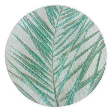 Covor adecvat pentru exterior NORTHRUGS Palm, ø 160 cm, verde - bej