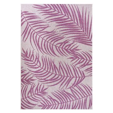 Covor adecvat pentru exterior NORTHRUGS Palmera, 140 x 200 cm, roz - bej