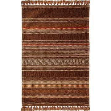 Covor rezistent IN 01 - Brown, Terra, 80x150 cm, maro ieftin