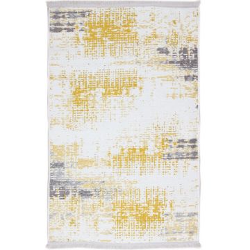 Covor Eko rezistent, NK 01 - Yellow, Grey, 100% poliester, 75 x 150 cm