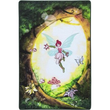 Covor Fairy Forest - Green, Confetti, 100x150 cm, poliamida, multicolor