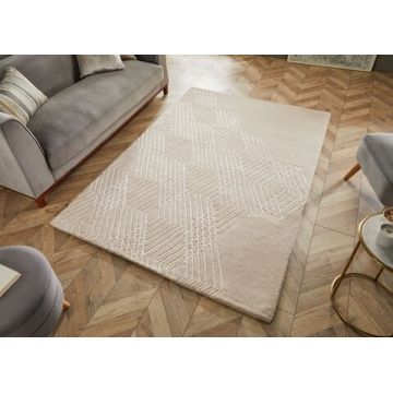 Covor, Flair Rugs, Architect Diamons Natural, 120 x 170 cm, lana/viscoza, natural