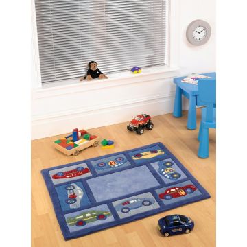 Covor Kiddy Play Racing Car Boy, 80X100 cm, multicolor