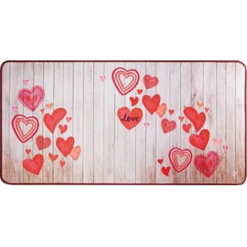Covor pentru bucatarie, Olivo Tappeti, Miami 3, Love, 55 x 230 cm, poliester, multicolor Covor pentru bucatarie, Olivo Tappeti, Miami 3, Love, 55 x 230 cm, poliester, multicolor