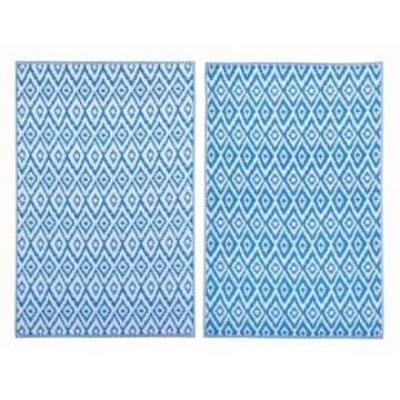 Covor reversibil, Rhombus Blue-White, Bizzotto, 120x180 cm la reducere