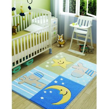 Covor Sleepy - Blue, Confetti, 100x150 cm, poliamida, multicolor Covor Sleepy - Blue, Confetti, 100x150 cm, poliamida, multicolor