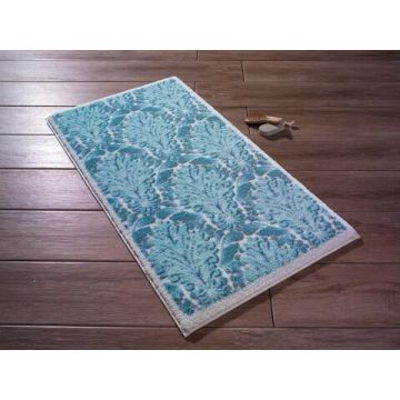 Covoras de baie Ornamental, Confetti, 80x140 cm, albastru