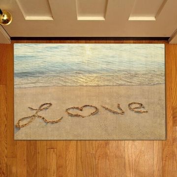 Covoras de intrare Love on the sand, Casberg, 38x58 cm, poliester, multicolor