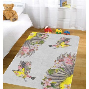 Covor Bird, Oyo Kids, 100x140 cm, poliester, multicolor