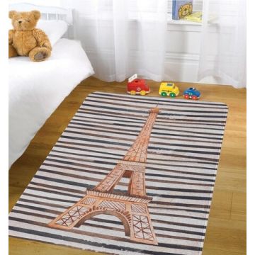 Covor Eiffel, Oyo Kids, 100x140 cm, poliester, multicolor