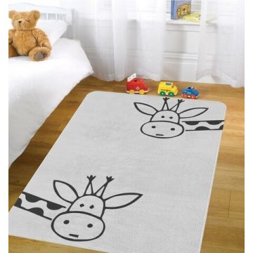 Covor Minimalist Giraffe, Oyo Kids, 80x140 cm, poliester, multicolor