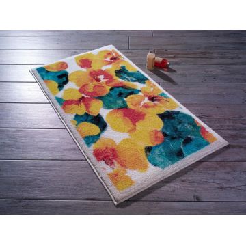 Covoras de baie Flower Dust , Confetti, 57x100 cm, multicolor
